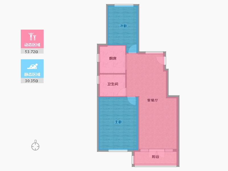 山东省-青岛市-新兴中心城-76.00-户型库-动静分区