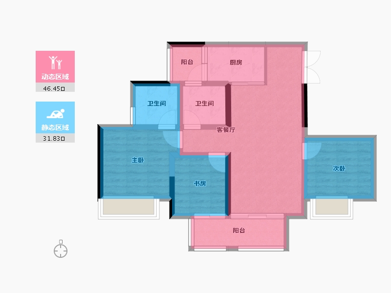 重庆-重庆市-中国摩-68.83-户型库-动静分区