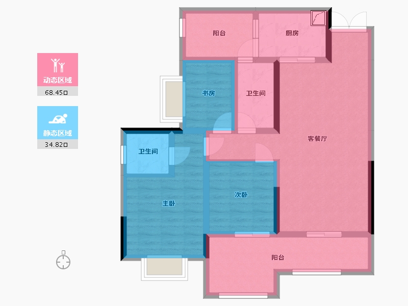 重庆-重庆市-世纪华府-97.00-户型库-动静分区