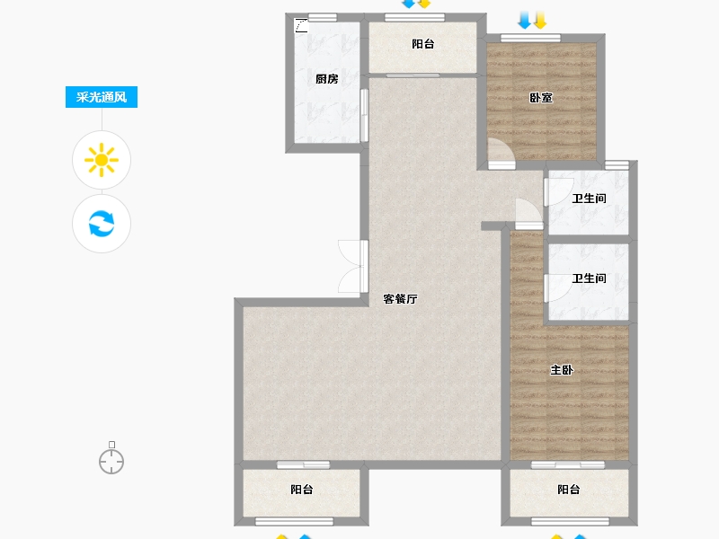 河北省-邢台市-上东御府-118.00-户型库-采光通风