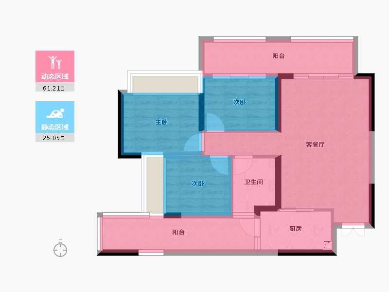 重庆-重庆市-四季花园-76.43-户型库-动静分区