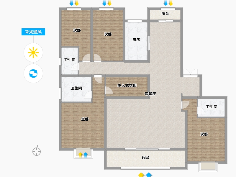 山西省-太原市-融创中心-208.99-户型库-采光通风