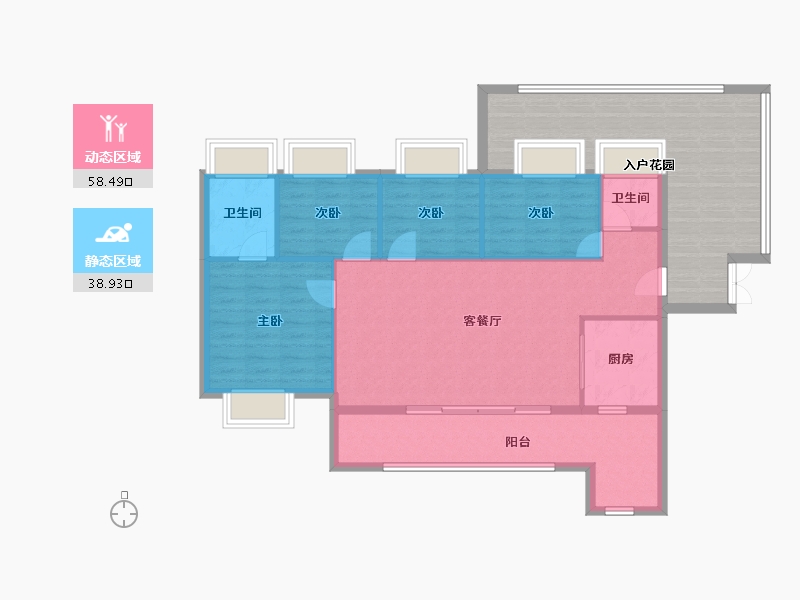 贵州省-贵阳市-中铁阅山湖-113.17-户型库-动静分区