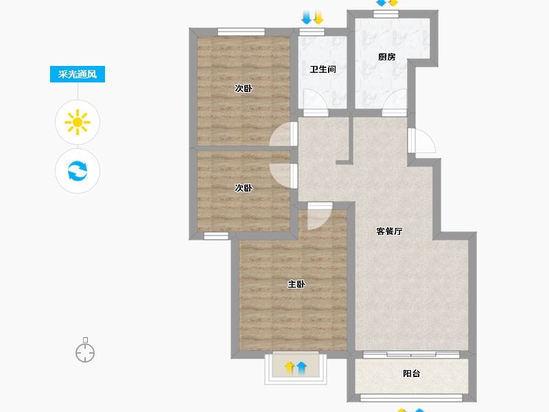 山东省-青岛市-新兴中心城-73.34-户型库-采光通风