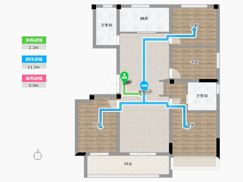 浙江省-台州市-中粮瑞府-113.62-户型库-动静线