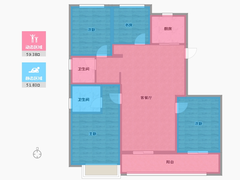 浙江省-台州市-方远荣安玖樾府-99.21-户型库-动静分区