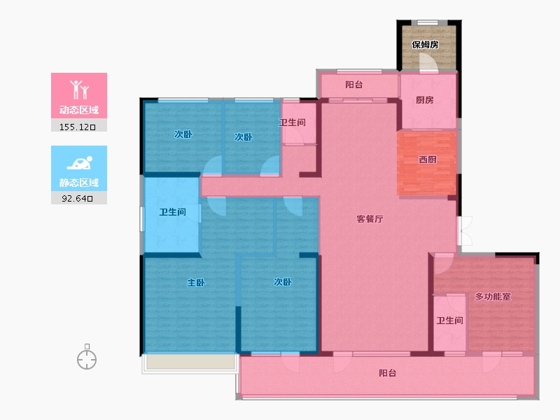 山东省-临沂市-碧桂园云顶-232.18-户型库-动静分区