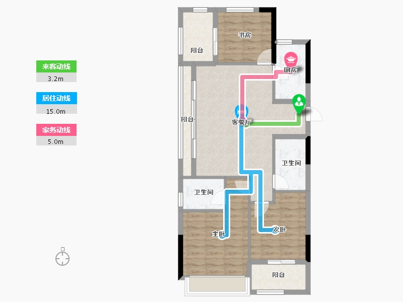 浙江省-台州市-方远天颐府-81.60-户型库-动静线