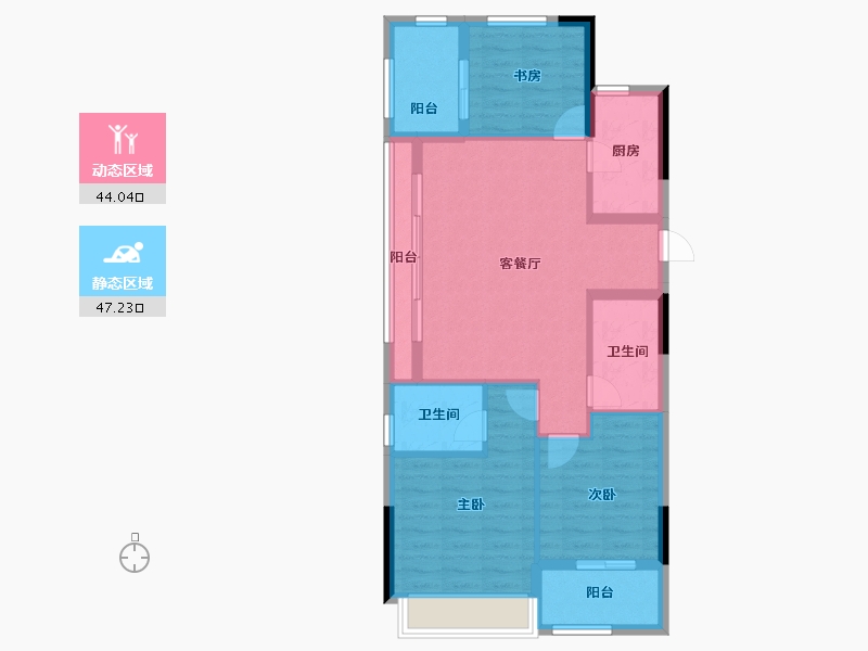 浙江省-台州市-方远天颐府-81.60-户型库-动静分区