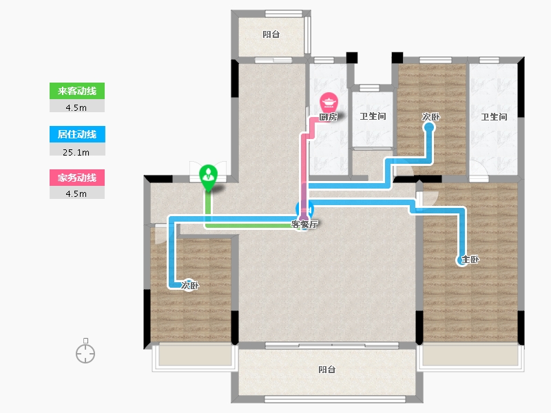 浙江省-台州市-中粮瑞府-132.00-户型库-动静线