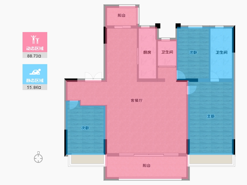 浙江省-台州市-中粮瑞府-132.00-户型库-动静分区