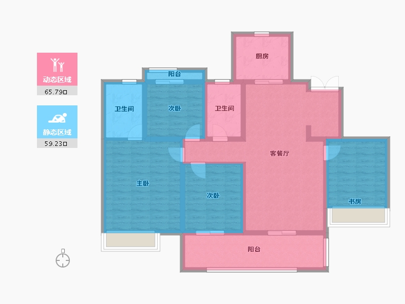 浙江省-台州市-金科世茂玉澜府-111.20-户型库-动静分区