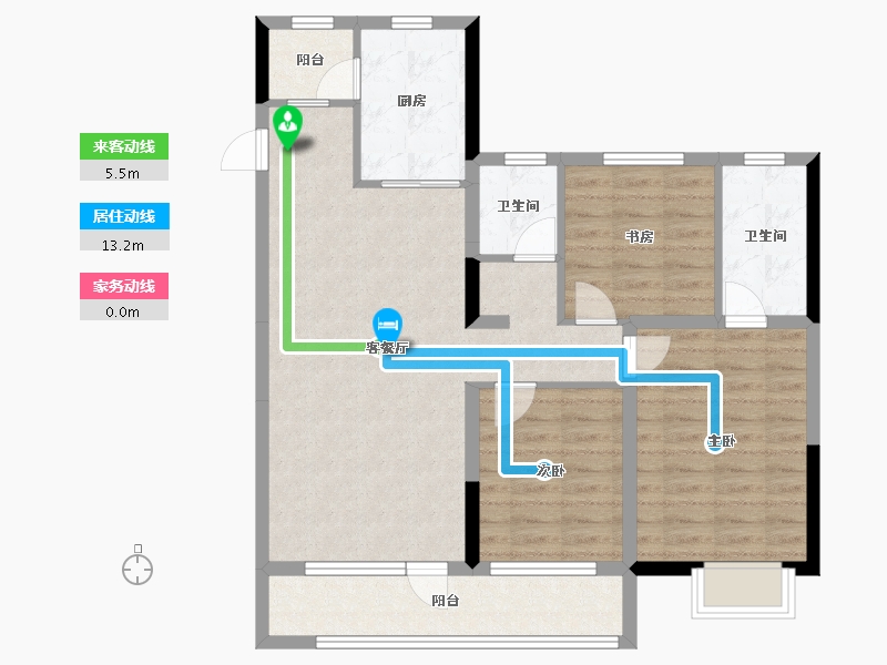 山东省-青岛市-港中旅蓝谷壹号臻玺-90.75-户型库-动静线