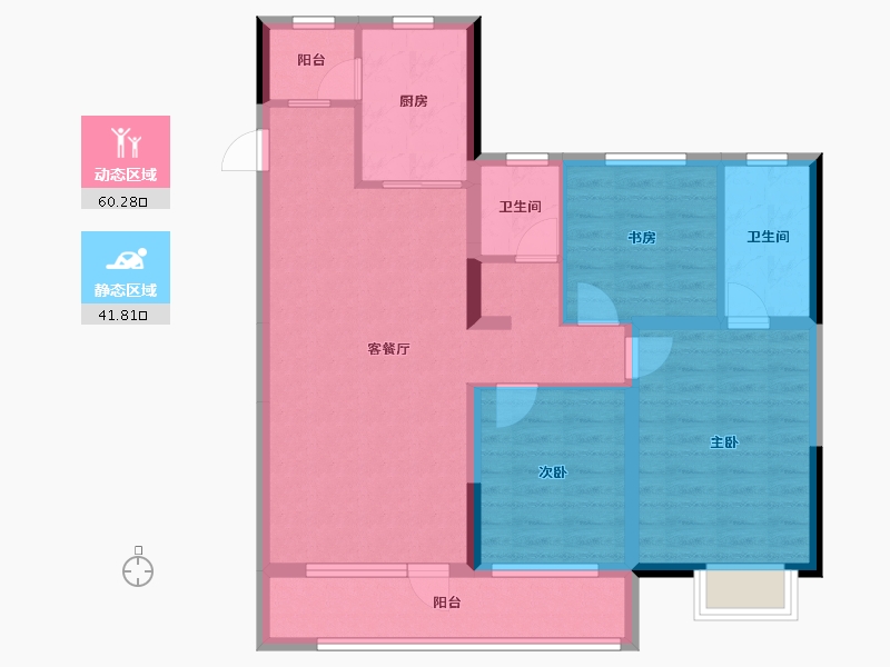 山东省-青岛市-港中旅蓝谷壹号臻玺-90.75-户型库-动静分区