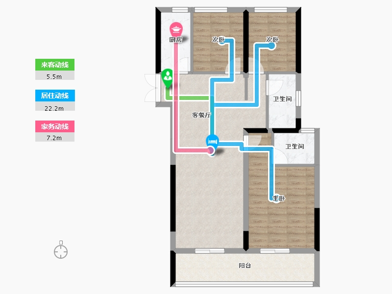 浙江省-台州市-蓝城澄园-89.18-户型库-动静线