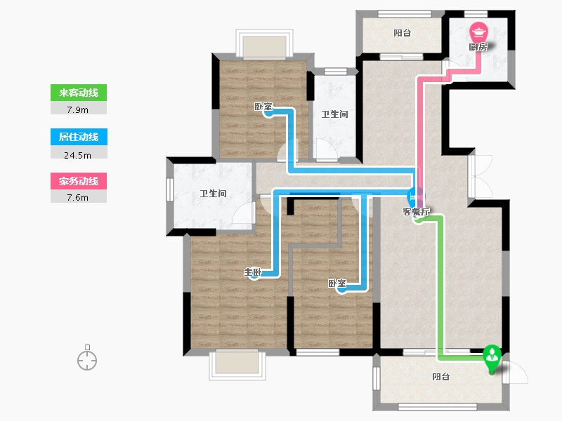 湖南省-长沙市-博林云栖-108.50-户型库-动静线