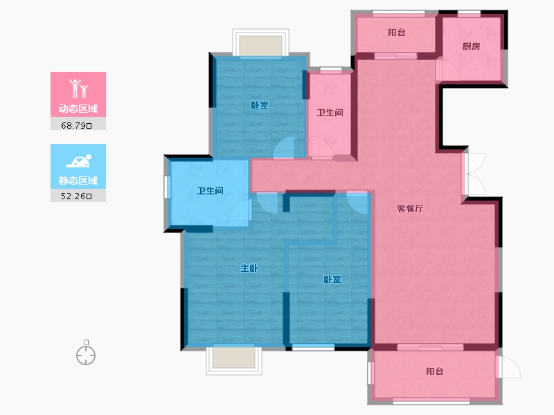 湖南省-长沙市-博林云栖-108.50-户型库-动静分区