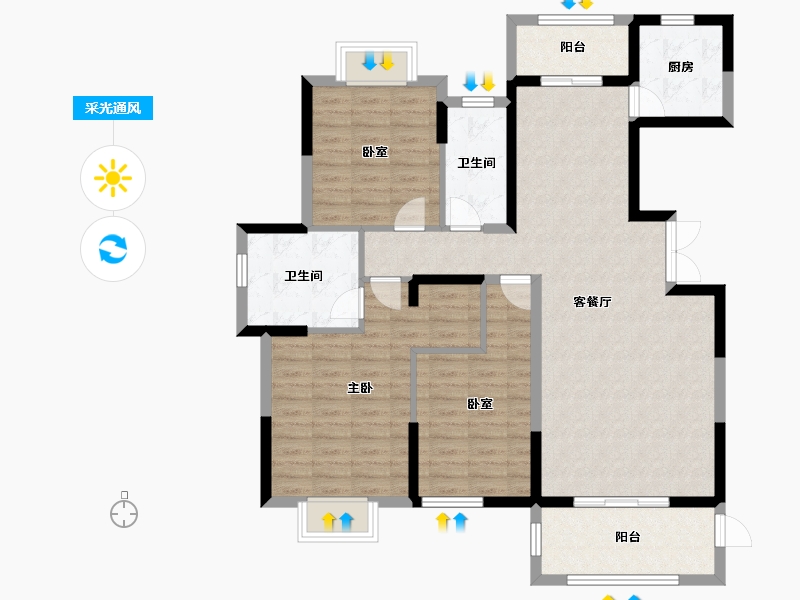 湖南省-长沙市-博林云栖-108.50-户型库-采光通风