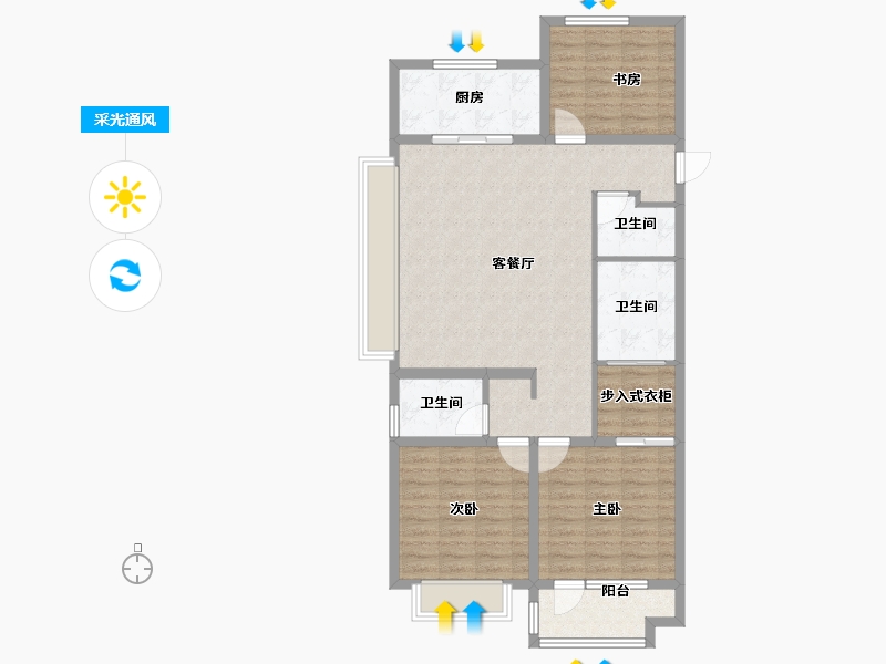 山东省-青岛市-海尔产城创东方学府-102.40-户型库-采光通风