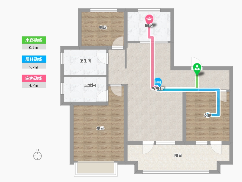 山东省-青岛市-海信盟旺世家二期-94.39-户型库-动静线