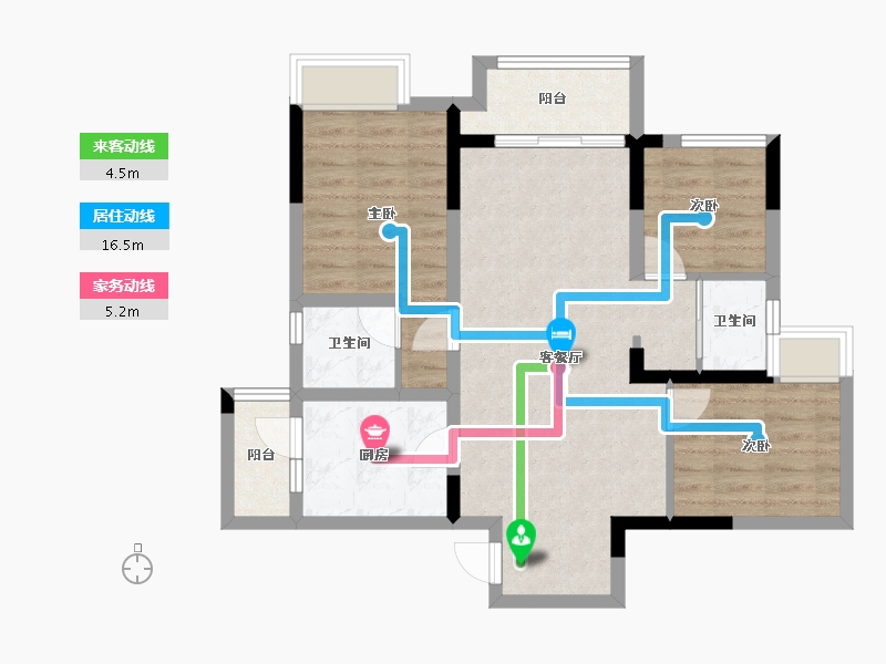 重庆-重庆市-金科联发東悦府-73.95-户型库-动静线