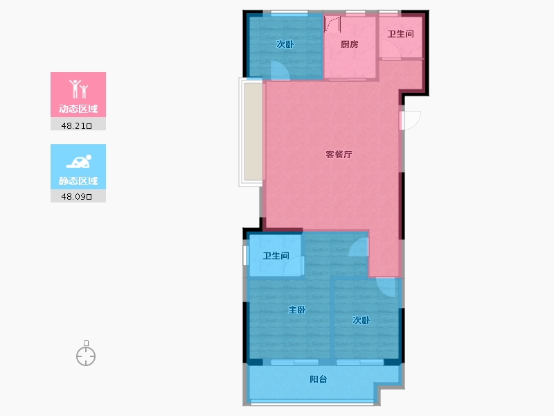 浙江省-绍兴市-天樾东府-87.20-户型库-动静分区