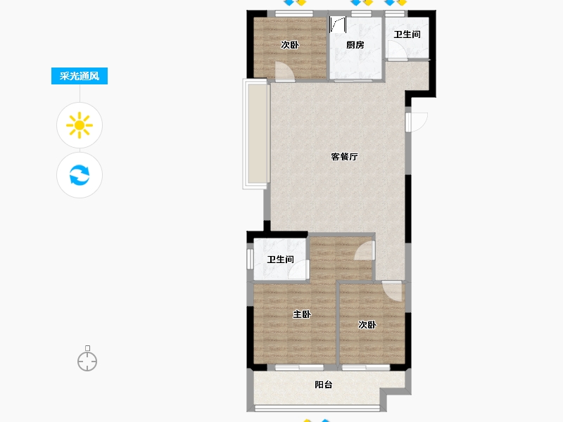 浙江省-绍兴市-天樾东府-87.20-户型库-采光通风