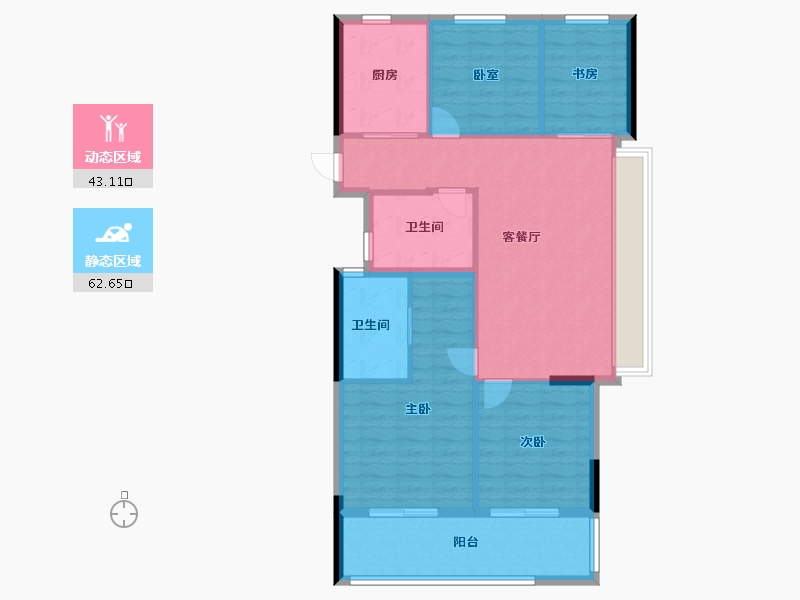 浙江省-台州市-中粮瑞府-96.00-户型库-动静分区