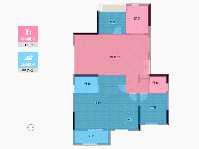 浙江省-台州市-天铂华庭-114.40-户型库-动静分区