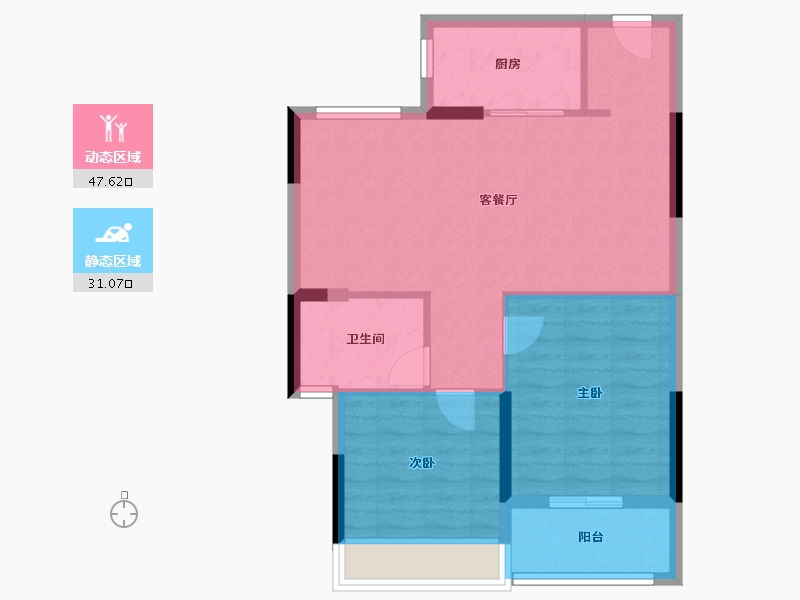 浙江省-台州市-天铂华庭-71.20-户型库-动静分区