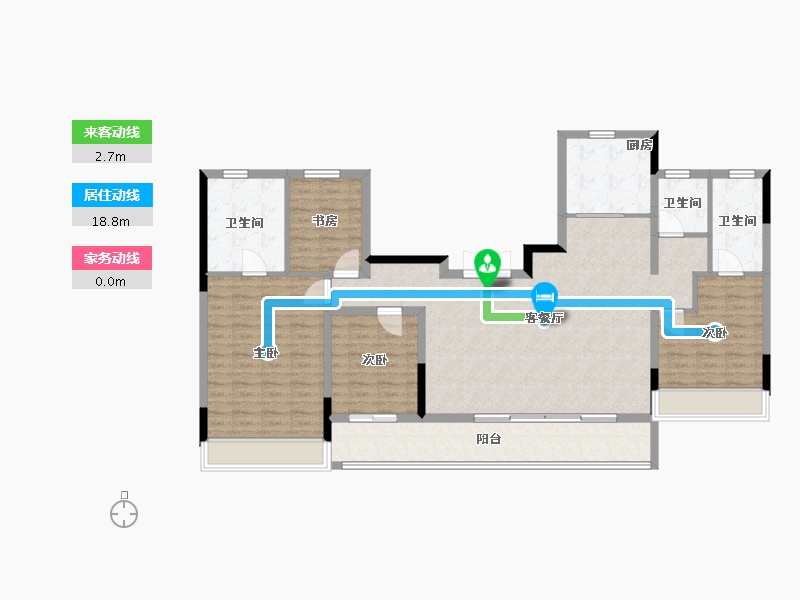 浙江省-台州市-金麟府-132.80-户型库-动静线