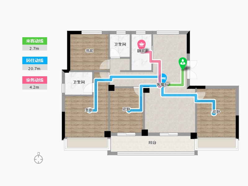 浙江省-台州市-方远天颐府-103.75-户型库-动静线