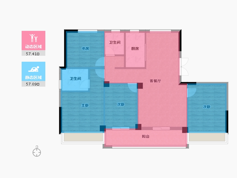 浙江省-台州市-方远天颐府-103.75-户型库-动静分区