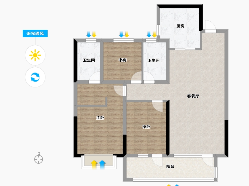 山东省-青岛市-海尔产城创东方学府-100.01-户型库-采光通风