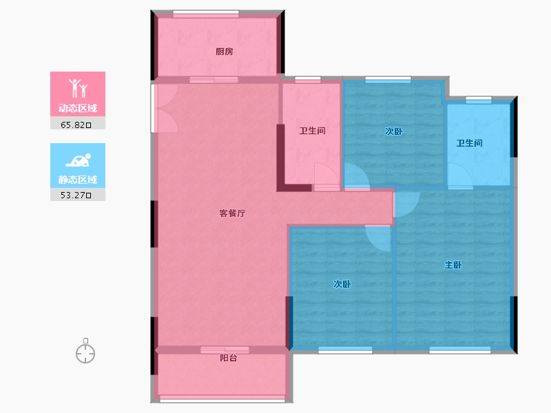 浙江省-台州市-天铂华庭-108.80-户型库-动静分区