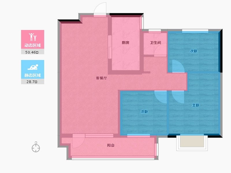 山东省-青岛市-港中旅蓝谷壹号臻玺-69.96-户型库-动静分区