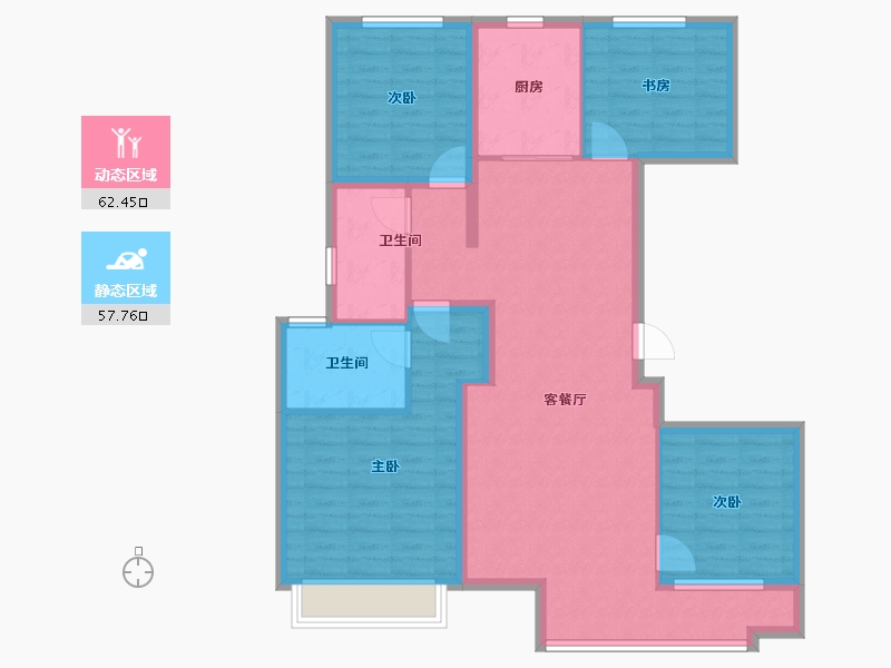 山东省-青岛市-金茂智慧国际城-108.00-户型库-动静分区