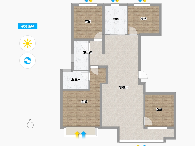 山东省-青岛市-金茂智慧国际城-108.00-户型库-采光通风