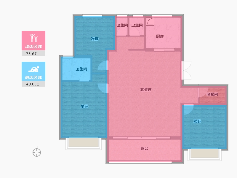 江苏省-无锡市-阳光城印月文澜-111.90-户型库-动静分区