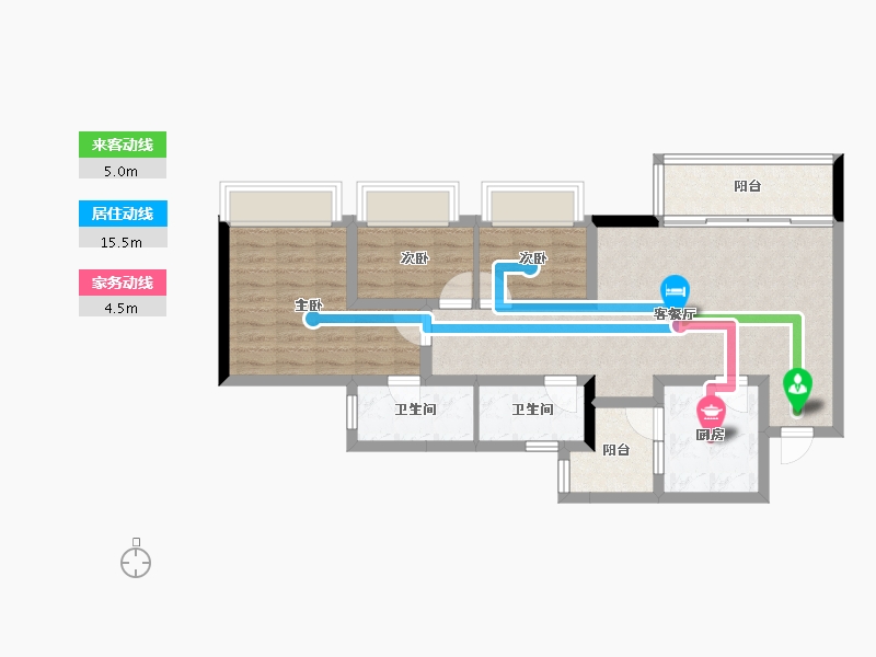 重庆-重庆市-中国铁建山语桃源-77.16-户型库-动静线