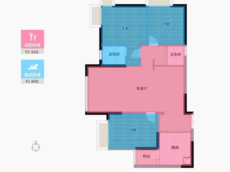 陕西省-安康市-中元北城中央-97.96-户型库-动静分区