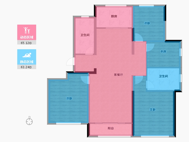 山东省-青岛市-蓝城玉蘭公馆-116.00-户型库-动静分区