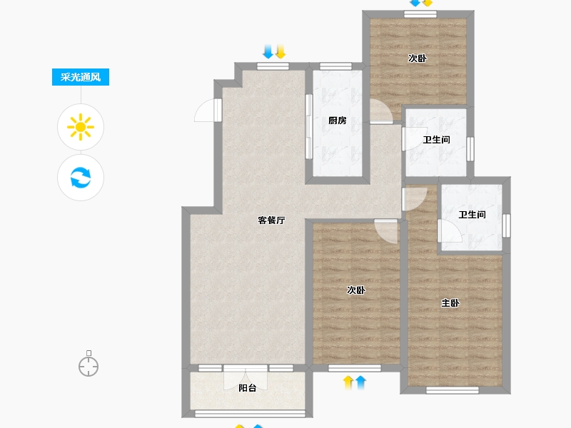 山东省-青岛市-新兴中心城-100.01-户型库-采光通风