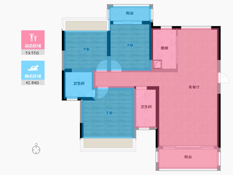 湖南省-湘西土家族苗族自治州-龙山县诚信华府-130.00-户型库-动静分区