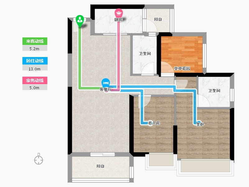 广东省-江门市-印象海伦湾-77.00-户型库-动静线