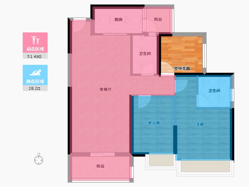 广东省-江门市-印象海伦湾-77.00-户型库-动静分区