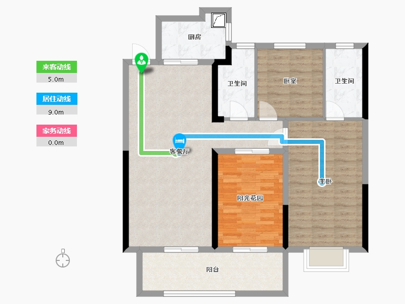 福建省-泉州市-禹州佐岸香筑-91.00-户型库-动静线