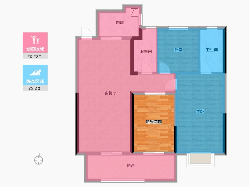 福建省-泉州市-禹州佐岸香筑-91.00-户型库-动静分区