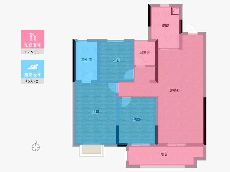 江苏省-徐州市-时代艺境-97.34-户型库-动静分区