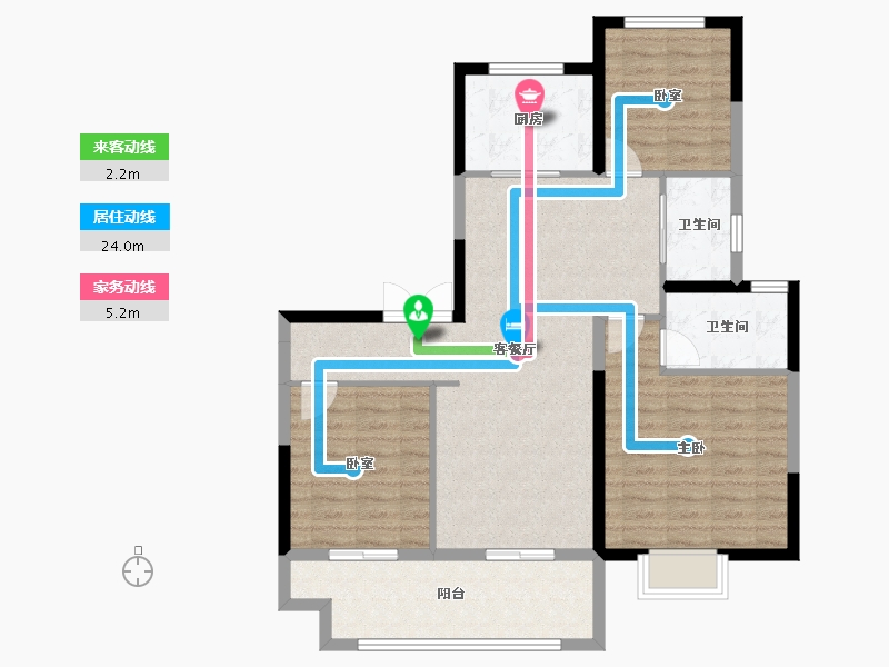 江苏省-徐州市-万城花开-95.83-户型库-动静线